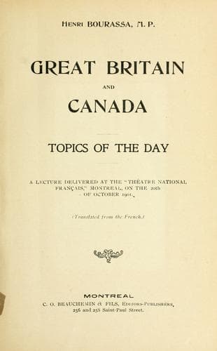 Tapa de Great Britain and Canada