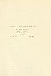 Tapa de Industrial relations research in the 1970s