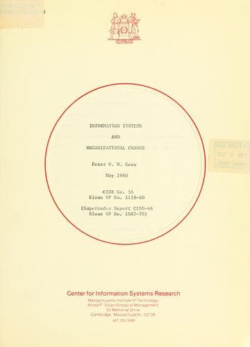 Tapa de Information systems and organizational change