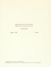 Tapa de Interorganizational effectiveness, efficiency and network structure