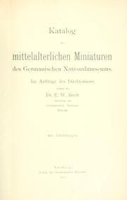 Tapa de Katalog der mittelalterlichen Miniaturen des Germanischen Nationalmuseums