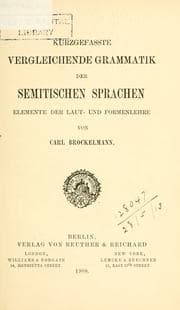 Tapa de Kurzgefasste vergleichende Grammatik der semitischen Sprachen, Elemente der Laut- und Formenlehre