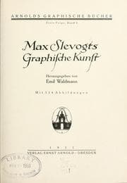 Tapa de Max Slevogts graphische Kunst