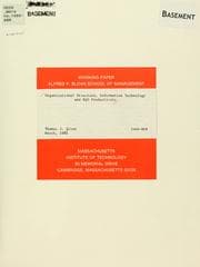 Tapa de Organizational structure, information technology and R&D productivity