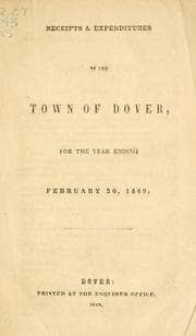 Tapa de Receipts and expenditures of the Town of Dover