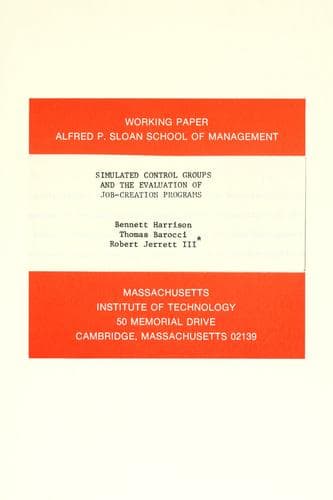 Tapa de Simulated control groups and the evaluation of job-creation programs