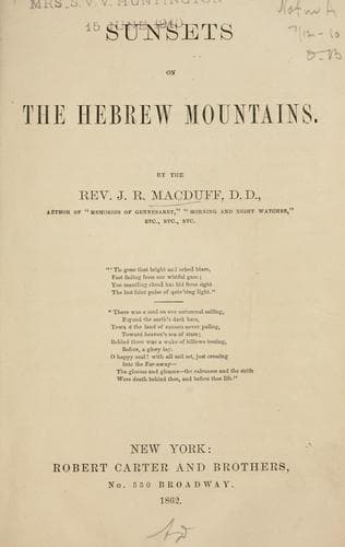 Tapa de Sunsets on the Hebrew mountains