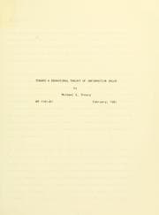 Tapa de Toward a behavioral theory of information value