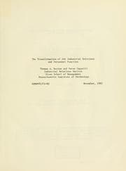 Tapa de The transformation of the industrial relations and personnel function