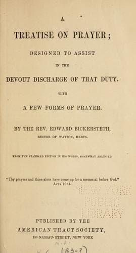 Tapa de A treatise on prayer