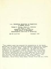 Tapa de U.S. industrial relations in transition