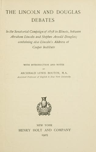 Tapa de The Lincoln-Douglas debates