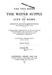 Tapa de The two books on the water supply of the city of Rome of Sextus Julius Frontinus