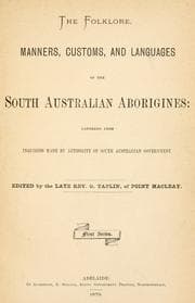 Tapa de The folklore, manners, customs, and languages of the South Australian aborigines