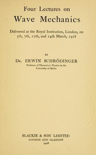Tapa de Four lectures on wave mechanics