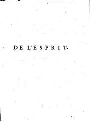 Tapa de De l'esprit
