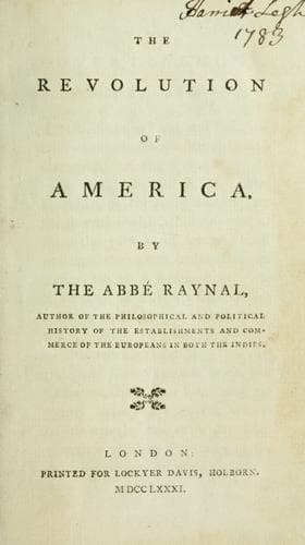 Tapa de Révolution de l'Amérique