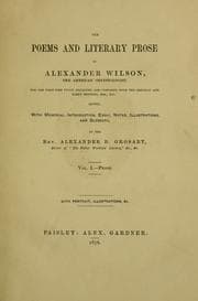 Tapa de The poems and literary prose of Alexander Wilson, the American ornithologist
