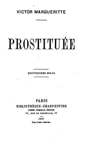 Tapa de Prostituée, roman