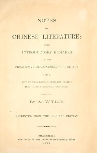 Tapa de Notes on Chinese literature