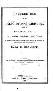 Tapa de Proceedings of the Indignation Meeting Held in Faneuil Hall, Thursday Evening, August 1, 1878 ...