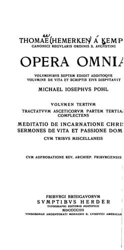 Tapa de Thomas Hemerken a Kempis, Opera omnia