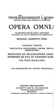 Tapa de Thomas Hemerken a Kempis, Opera omnia