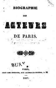 Tapa de Biographie des acteurs de Paris