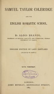Tapa de Samuel Taylor Coleridge and the English romantic school