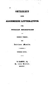 Tapa de Omtrekken eener algemeene litteratuur over William Shakespeare en deszelfs werken