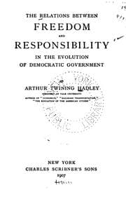 Tapa de The relation between freedom and responsibility in the evolution of democratic government