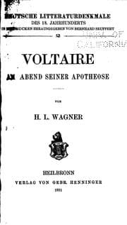 Tapa de Voltaire am Abend seiner Apotheose