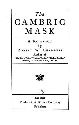 Tapa de The cambric mask