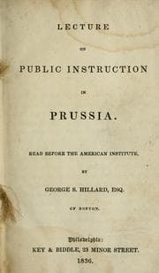 Tapa de Lecture on public instruction in Prussia