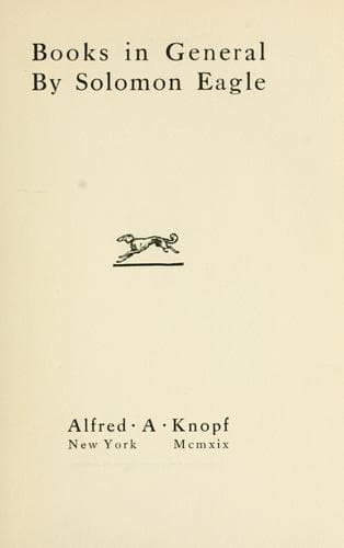 Tapa de Books in general