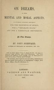 Tapa de On dreams in the mental and moral aspects... /by John Sheppard