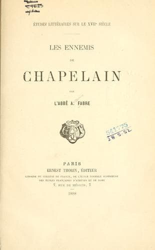Tapa de Les ennemis de Chapelain