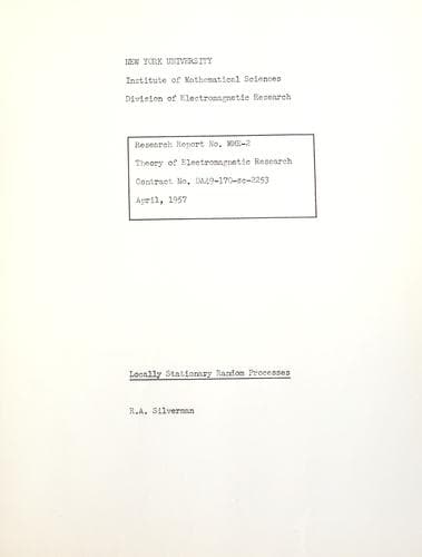 Tapa de Locally stationary random processes