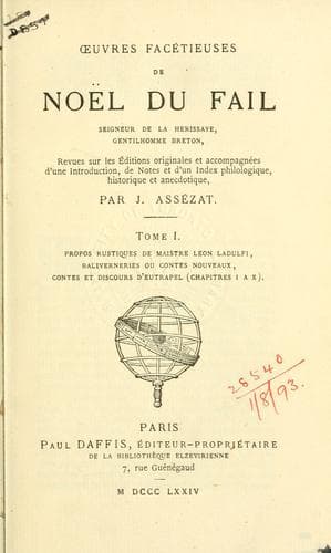 Tapa de Oeuvres facétieuses, rev