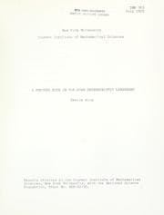 Tapa de A further note on top-down deterministic languages