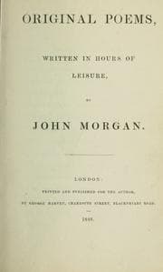Tapa de Original poems, written in hours of leisure