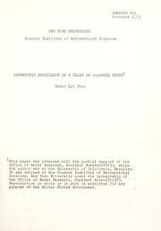 Tapa de Asymptotic efficiency of a class of c-sample tests