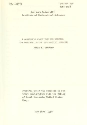 Tapa de A geometric algorithm for solving the general linear programming problem