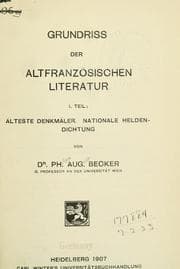 Tapa de Grundriss der altfranzösischen Literatur