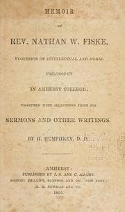 Tapa de Memoir of Rev. Nathan W. Fiske ..