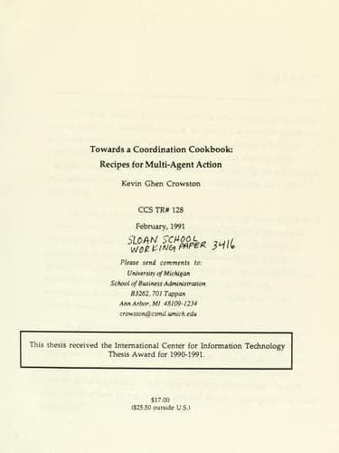 Tapa de Towards a coordination cookbook
