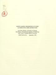Tapa de Finite sample properties of some alternative GMM estimators