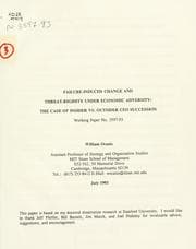 Tapa de Failure-induced change and threat-rigidity under economic adversity