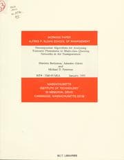 Tapa de Decomposition algorithms for analyzing transient phenomena in multi-class queuing networks in air transportation