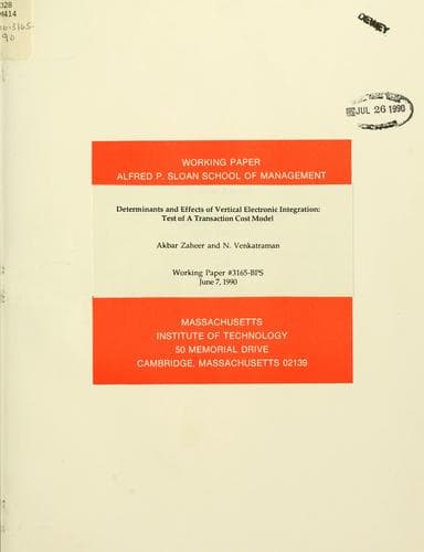 Tapa de Determinants and effects of vertical electronic integration